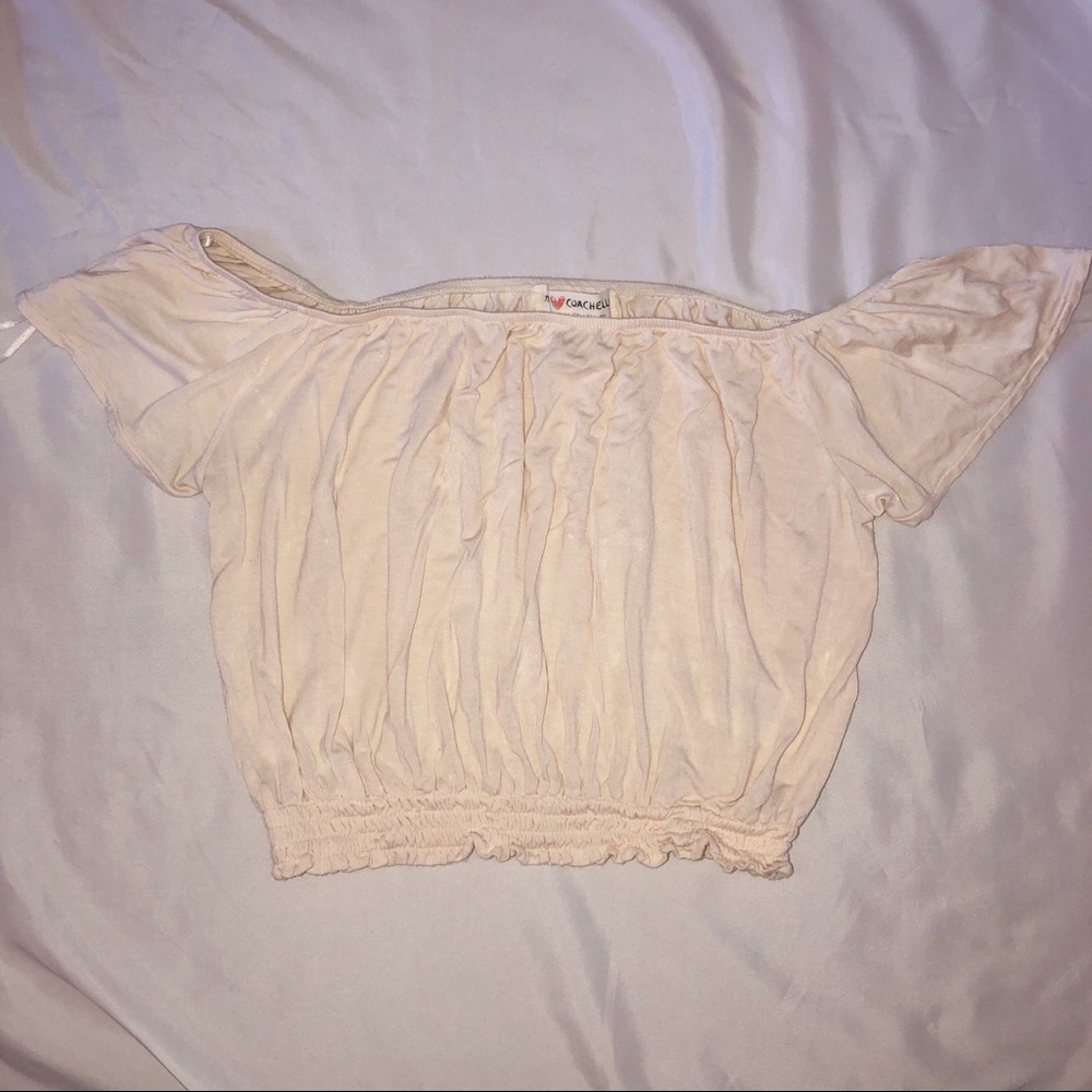 h&m x coachella off the shoulder crop top